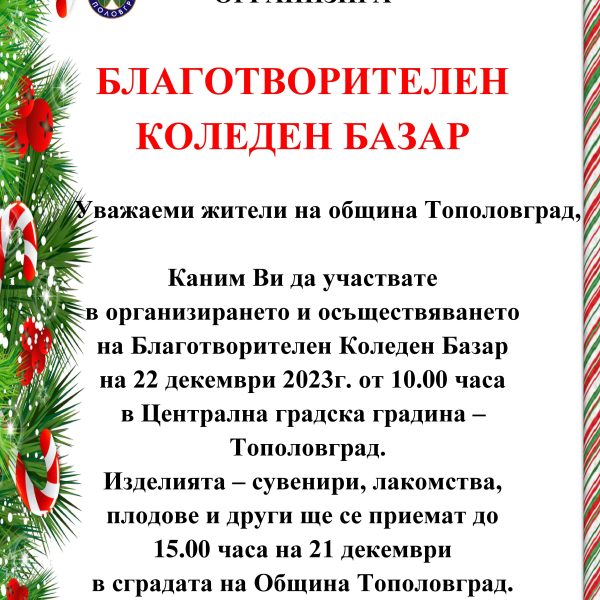 БЛАГОТВОРИТЕЛЕН КОЛЕДЕН БАЗАР